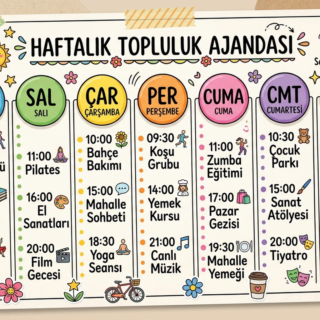OnlySpin topluluk etkinlik takvimi ve haftalik program